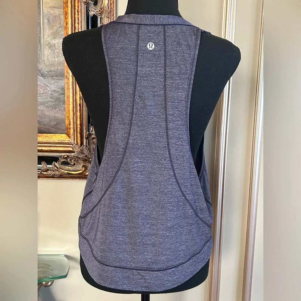 Lululemon Pace Perfect Tank Run Heathered Midnight Navy Size 10